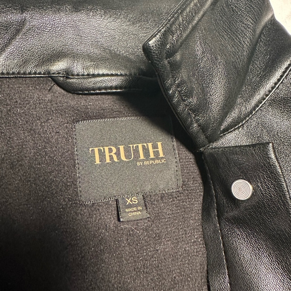 Faux Leather Shacket (XS)